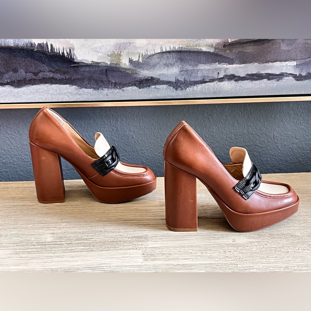 Steve Madden Brown and Black Platform Heels